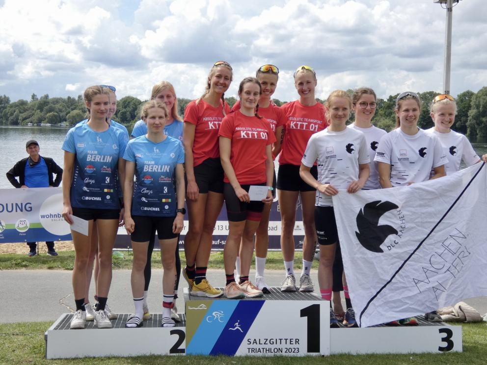 Podium der 2. Triathlon Bundesliga Nord in Salzgitter