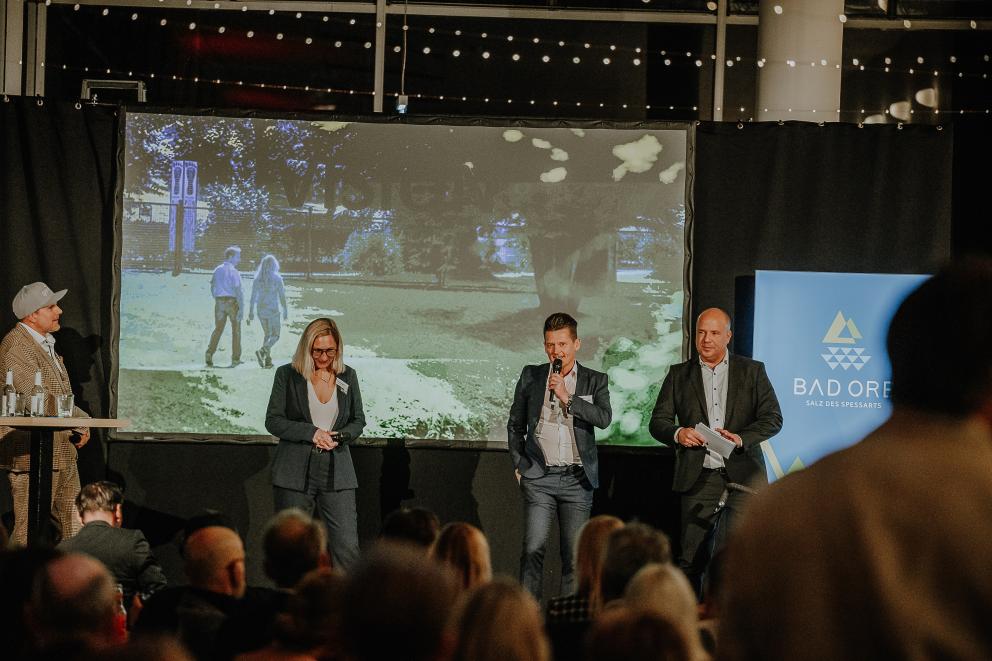 Daniel Unger, Lara Bangert, Adi Kohr, Hartwig Thöne bei der Triathlon-Gala im März in Bad Orb - da wurde die Gründung schon erstmalig der Öffentlichkeit mitgeteilt.