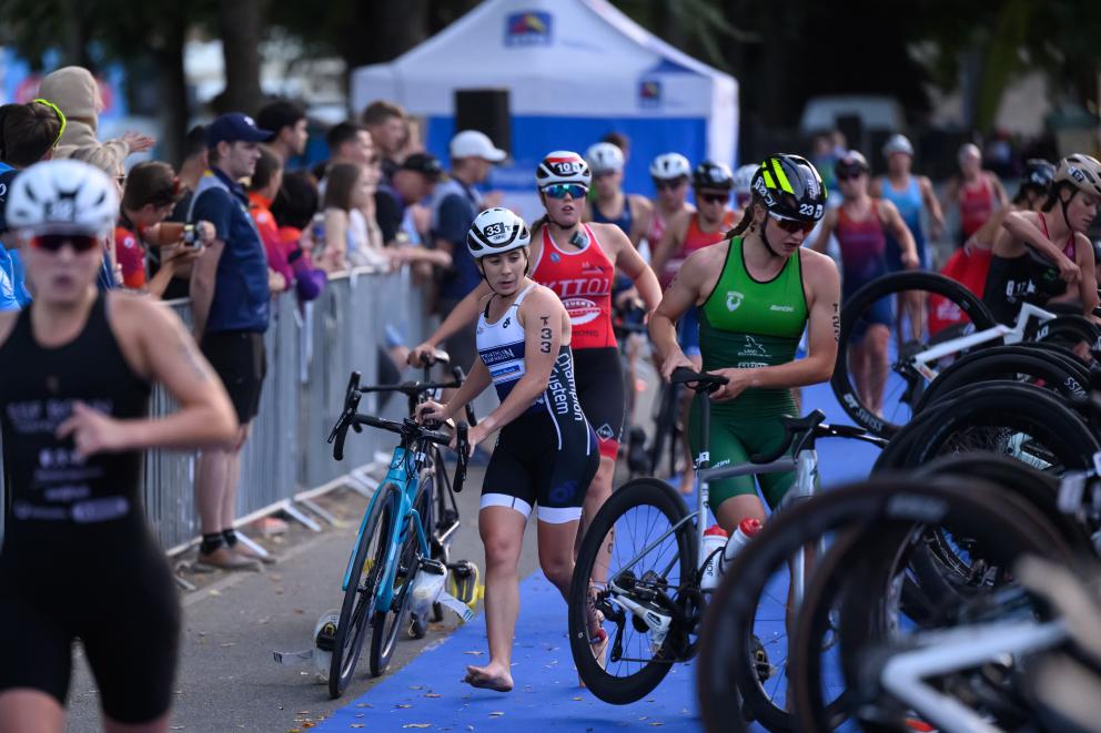 Wechselzone beim Triathlon